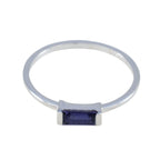 Iolite Solitaire American 925 Sterling Silver Blue Gems Elegant  Feminine Ring Jewelry