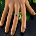 Iolite Solitaire Japanese Silver Blue Gemstones Elegant  Abstract Ring Jewelry