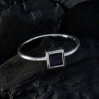 Iolite Solitaire Japanese Silver Blue Gemstones Elegant  Abstract Ring Jewelry