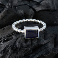 Iolith Solitär Türkischer 925 Silber Blauer Edelstein Flüsterdünner Boho Ring Schmuck