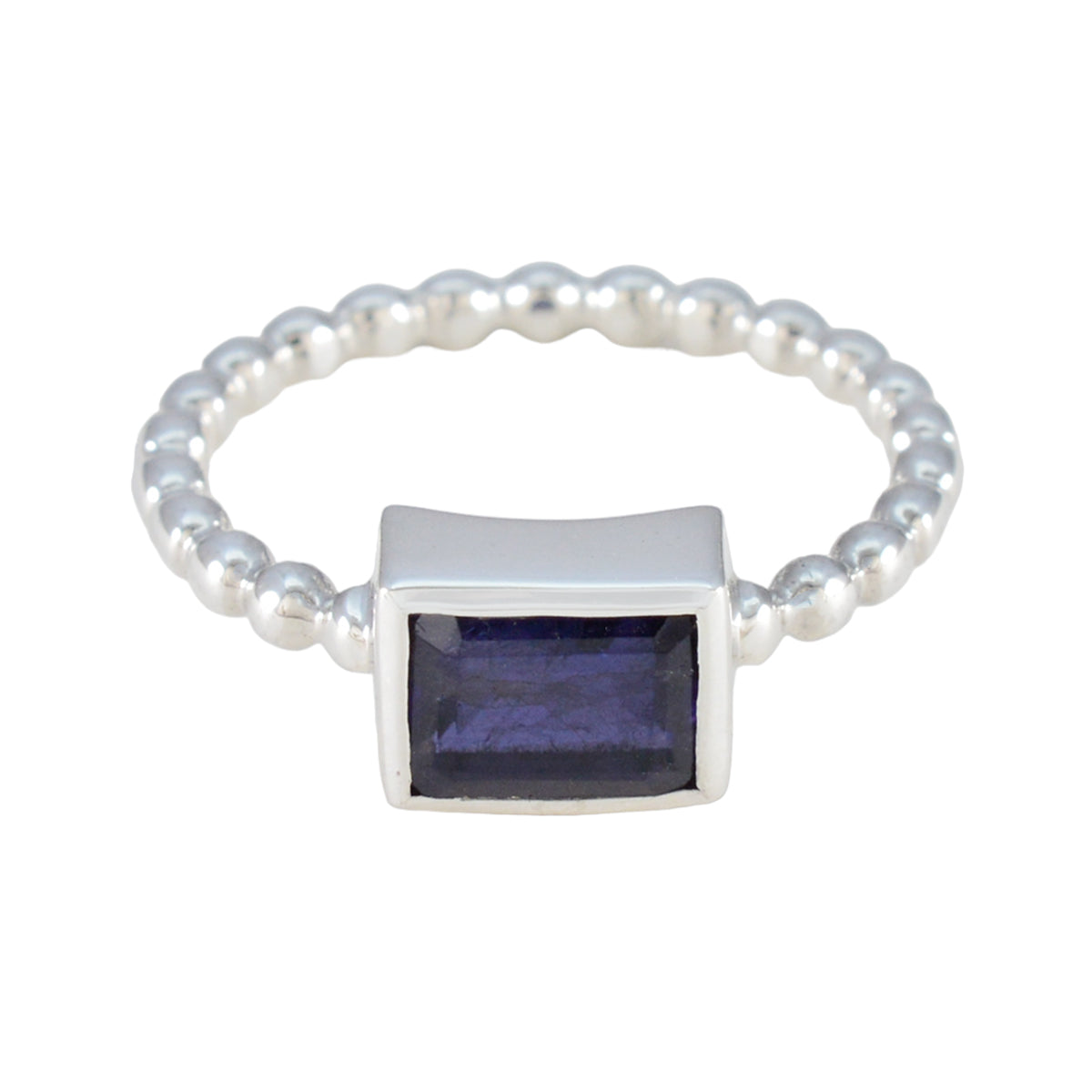 Iolite Solitaire Turkish 925 Silver Blue Gemstone Whisper thin Boho Ring Jewellery