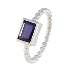 Iolith Solitär Türkischer 925 Silber Blauer Edelstein Flüsterdünner Boho Ring Schmuck