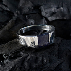 Iolite Solitaire Russian Sterling Silver Blue Gemstones Tiny Sophisticated Ring Jewellery