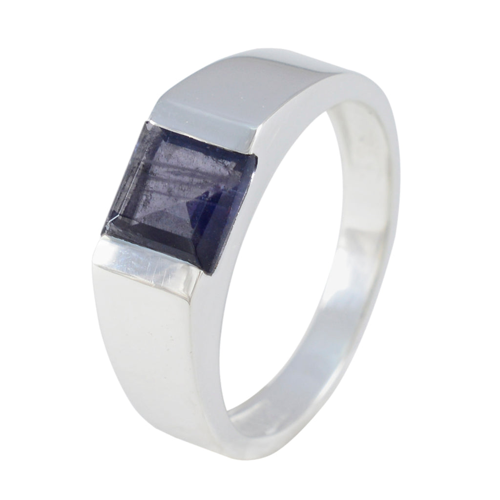 Iolite Solitaire Russian Sterling Silver Blue Gemstones Tiny Sophisticated Ring Jewellery