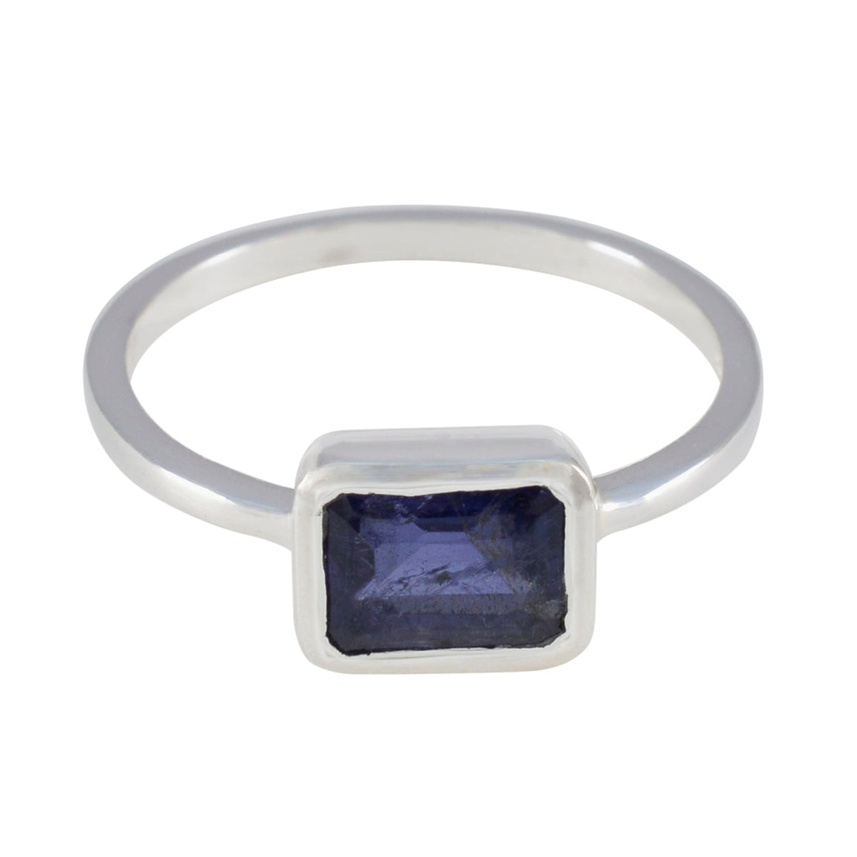 Iolite Solitaire Korean 92.5 Silver Blue Gems Dainty Abstract Ring Jewelry Main image
