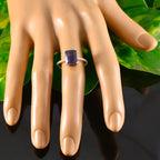 Iolite Solitaire Turkish 92.5 Silver Blue Gemstone Delicate Twist Ring Jewellery