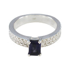 Iolite Solitaire Egyptian Silver Blue Gemstones Eye catching Contemporary Ring Jewelry