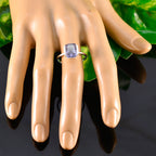 Iolite Solitaire Korean Sterling Silver Blue Gems Whisper thin Fairytale Ring Jewellery