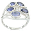 Iolite Penta French Sterling Silver Blue Gemstone Slim Fairytale Ring Jewellery