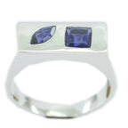 Iolite Toi et Moi Russian 925 Silver Blue Gems Tiny Contemporary Ring Jewelry