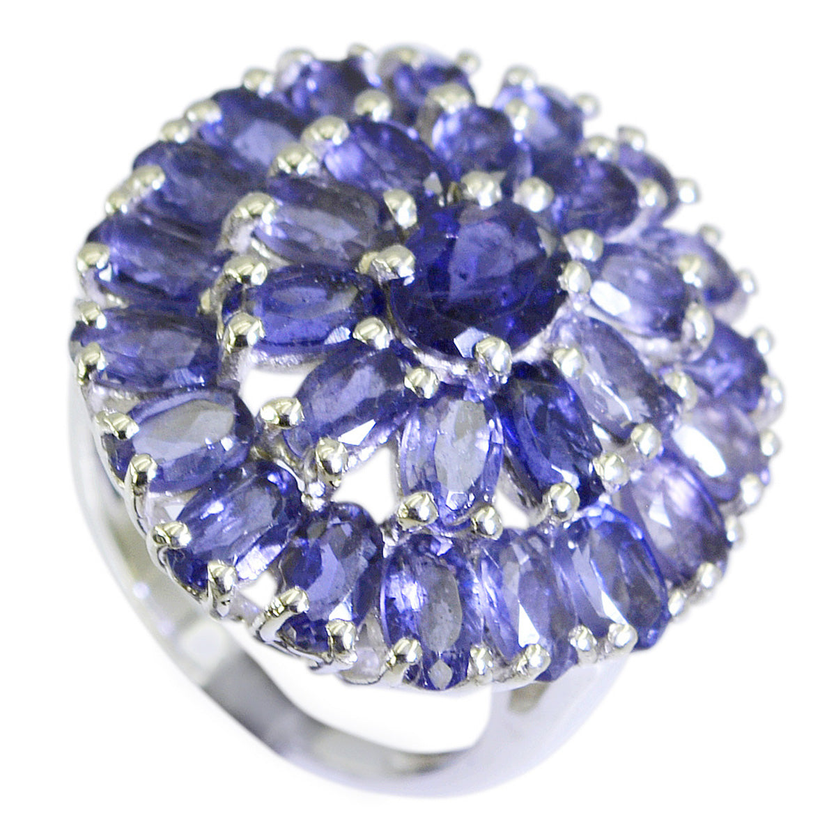 Iolite multiple Indian 925 Sterling Silver Blue Gems Eye catching Contemporary Ring Jewellery Huvudsaklig produktbild