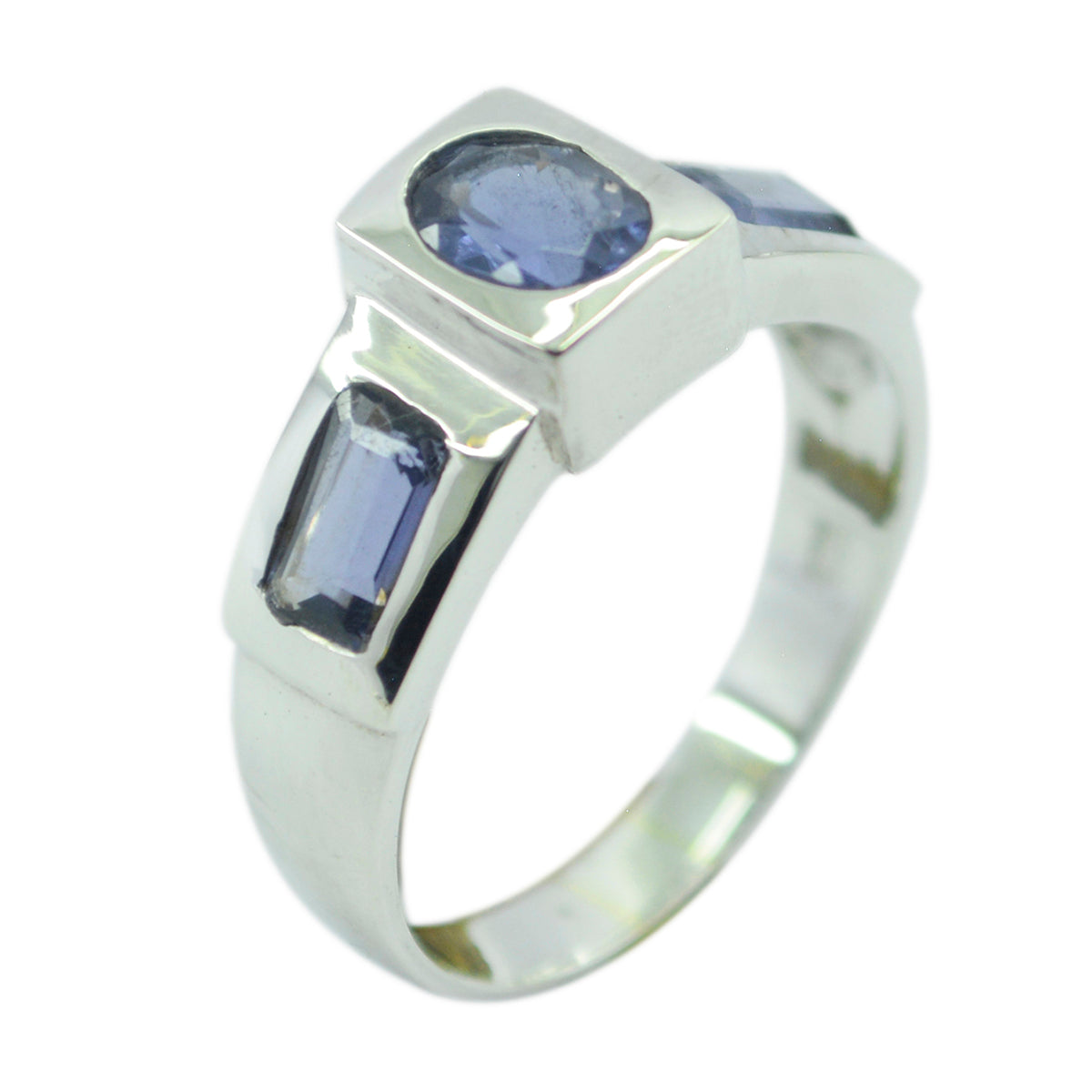 Iolite Trilogy Moroccan 92.5 Silver Blue Gems Tiny Boho Ring Jewellery Huvudsaklig produktbild