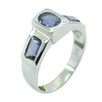 Iolite Trilogy Moroccan 92.5 Silver Blue Gems Tiny Boho Ring Jewellery