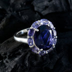 Iolite multiple Egyptian Silver Blue Gems Eye catching Contemporary Ring Jewelry