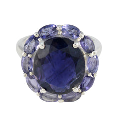 Iolite multiple Egyptian Silver Blue Gems Eye catching Contemporary Ring Jewelry