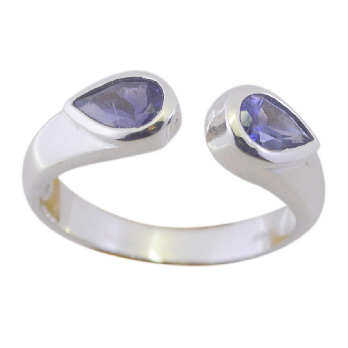 Iolite Toi et Moi Turkish 92.5 Silver Blue Gemstone Delicate Trendy Ring Jewelry Main image