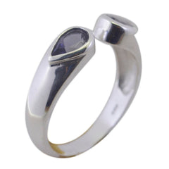 Iolite Toi et Moi Turkish 92.5 Silver Blue Gemstone Delicate Trendy Ring Jewelry