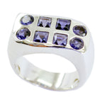 Iolite octa Spanish Sterling Silver Blue Gems Chunky Artisan Ring Jewelry