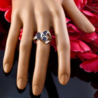 Iolite Trilogy French 925 Sterling Silver Blue Gemstone Eye catching Abstract Ring Jewellery