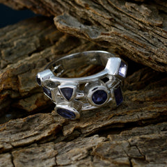 Iolite Trilogy African 92.5 Silver Blue Gems Versatile Trendy Ring Jewellery