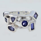 Iolite Trilogy African 92.5 Silver Blue Gems Versatile Trendy Ring Jewellery