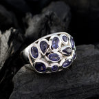 Iolite multiple Russian 92.5 Silver Blue Gems Eye catching Abstract Ring Jewellery
