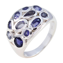 Iolite multiple Russian 92.5 Silver Blue Gems Eye catching Abstract Ring Jewellery