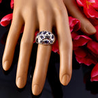 Iolite multiple Russian 92.5 Silver Blue Gems Eye catching Abstract Ring Jewellery