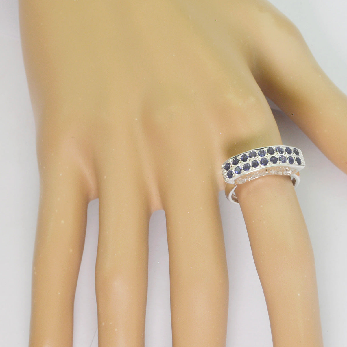 Iolite multiple Turkish 925 Silver Blue Gems Whisper thin Luxurious Ring Jewellery