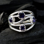 Iolite quarter Indian 925 Silver Blue Gemstones Versatile Abstract Ring Jewellery