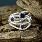 Iolite quarter Indian 925 Silver Blue Gemstones Versatile Abstract Ring Jewellery