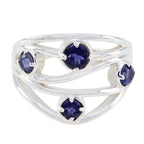 Iolite quarter Indian 925 Silver Blue Gemstones Versatile Abstract Ring Jewellery