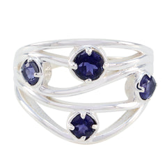Iolite quarter Indian 925 Silver Blue Gemstones Versatile Abstract Ring Jewellery