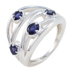 Iolite quarter Indian 925 Silver Blue Gemstones Versatile Abstract Ring Jewellery