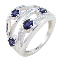 Iolite quarter Indian 925 Silver Blue Gemstones Versatile Abstract Ring Jewellery