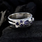 Iolite Hepta German 925 Silver Blue Gemstones Classic Trendy Band Jewelry