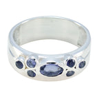 Iolite Hepta German 925 Silver Blue Gemstones Classic Trendy Band Jewelry