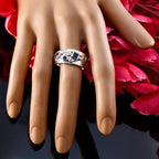 Iolite Trilogy African 925 Sterling Silver Blue Gemstone Eye catching Abstract Ring Jewelry