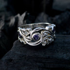 Iolite multiple Russian Silver Blue Gemstones Mid weight Contemporary Ring Jewellery