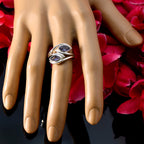 Iolite Toi et Moi French 92.5 Silver Blue Gemstones Slim Contemporary Ring Jewellery