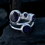 Iolite quarter Egyptian Sterling Silver Blue Gems Minimal Luxurious Ring Jewelry