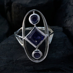 Iolite Trilogy Indian 925 Sterling Silver Blue Gems Slim Fairytale Ring Jewelry