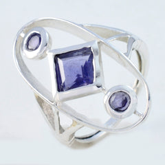 Iolite Trilogy Indian 925 Sterling Silver Blue Gems Slim Fairytale Ring Jewelry