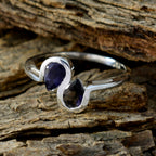 Iolite Toi et Moi Turkish 92.5 Silver Blue Gemstones Dainty Romantic Ring Jewelry