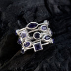 Iolite multiple Indian 925 Sterling Silver Blue Gems Eye catching Modern Ring Jewelry
