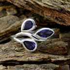 Iolite Trilogy African 925 Silver Blue Gemstone Featherlight Luxurious Ring Jewelry