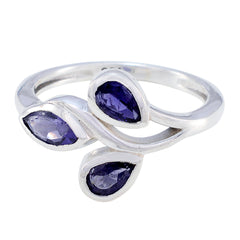 Iolite Trilogy African 925 Silver Blue Gemstone Featherlight Luxurious Ring Jewelry
