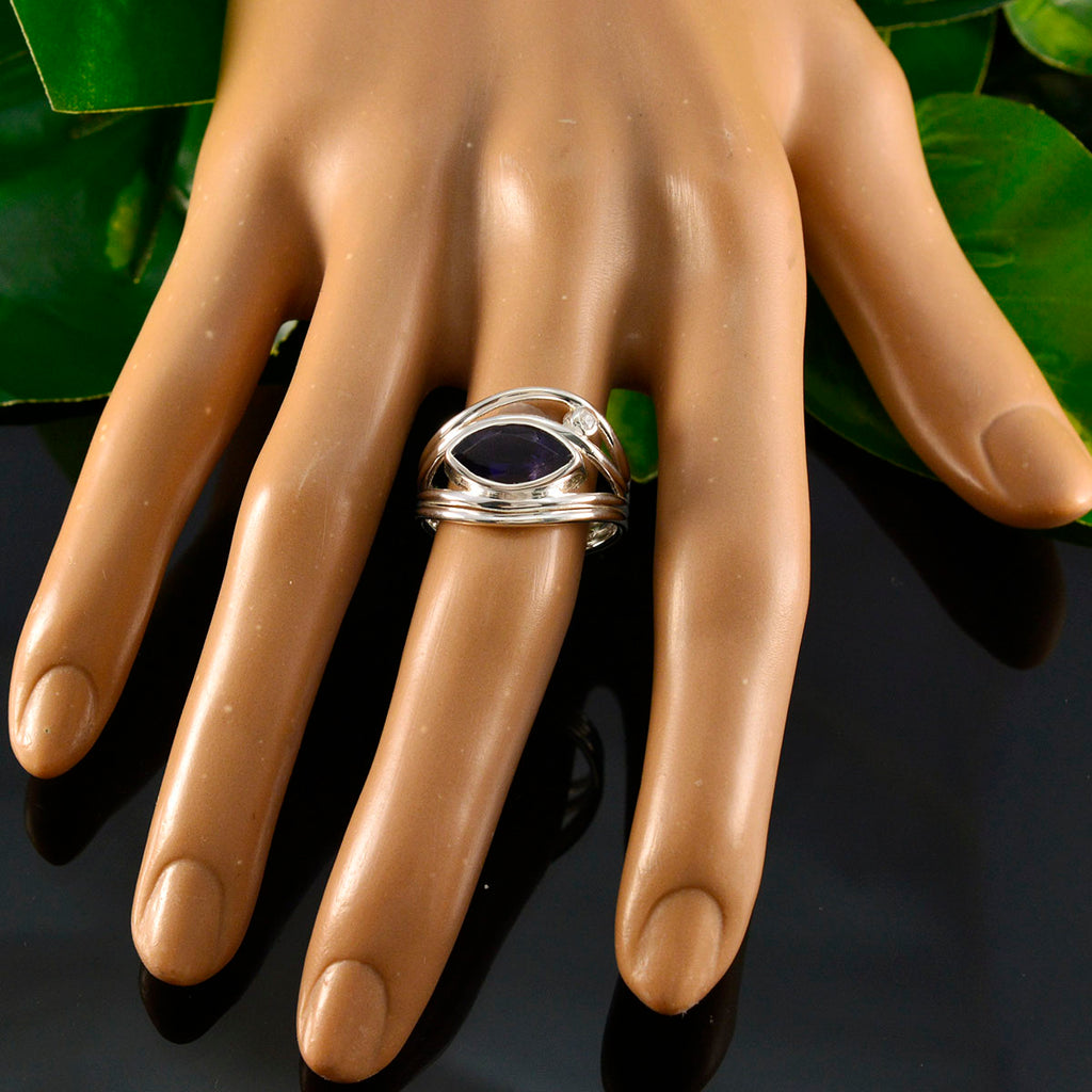 Iolite Toi et Moi German Sterling Silver Blue Gems Tiny Boho Ring Jewelry