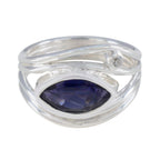 Iolite Toi et Moi German Sterling Silver Blue Gems Tiny Boho Ring Jewelry