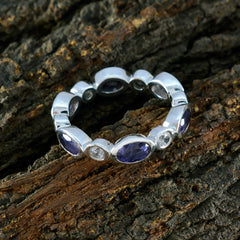 Iolite multiple Indian 925 Sterling Silver Blue Gemstone Minimal Eternity Band Jewelry